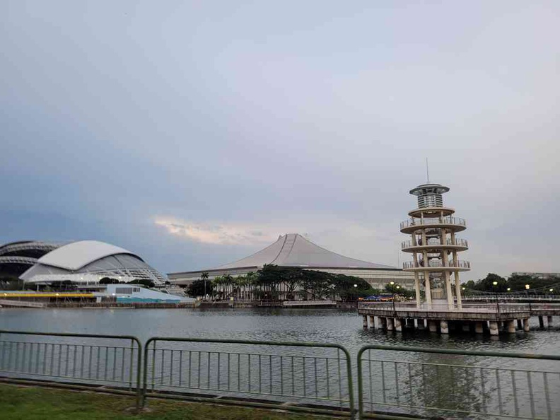 Tanjong Rhu Pier and lookout tower, outdoor and in the indoor stadium in the Kallang sports hub