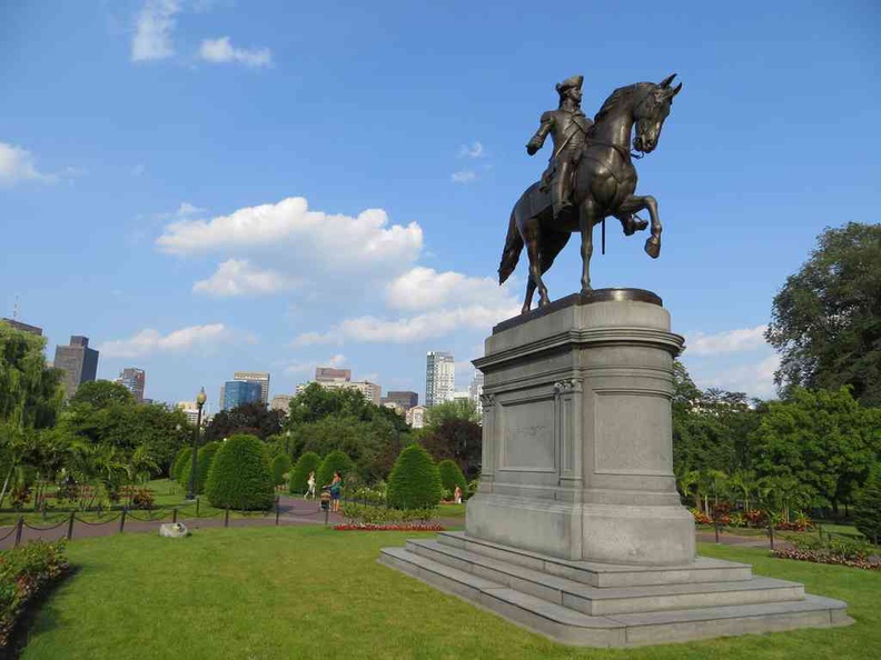 Boston Public Garden and Green spaces within the city in Summer