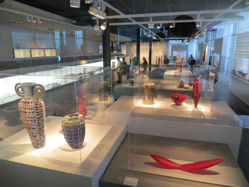 Within the glass museum galleries and various glass works