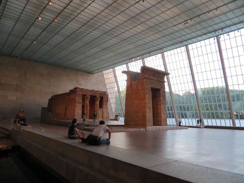 The vast Temple of Dendur galleries within the New York Metropolitan Museum of Art