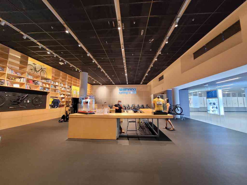 Shimano Cycling world at Sports Hub store lobby and lifestyle grounds, with the museum at right the far end