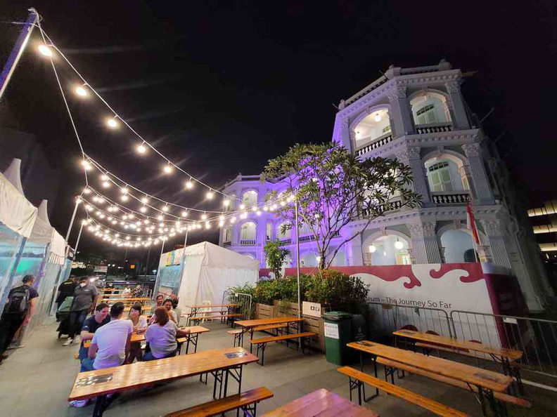 The carnival and beer garden by the Peranakan museum at Armenian street