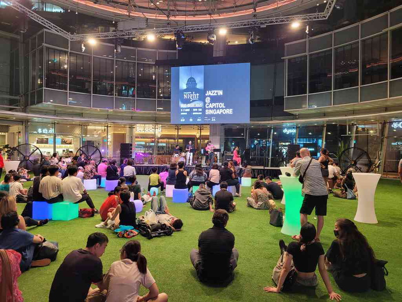 Live jazz music performances at the Capitol plaza event space as part of the 2022 Singapore Night Festival