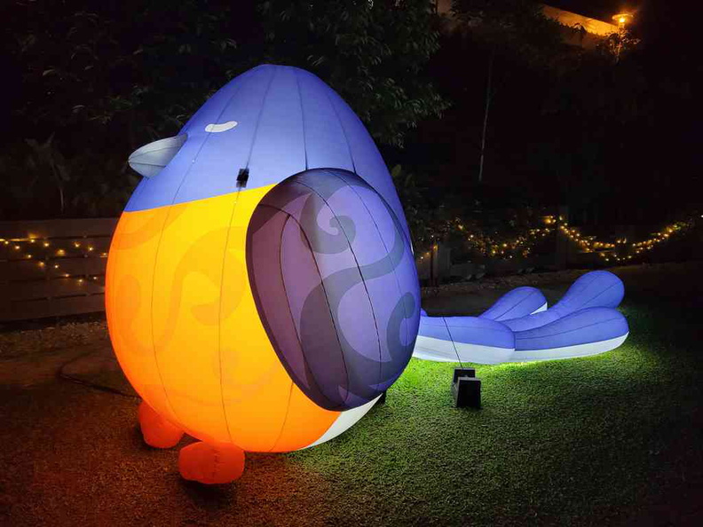 Lit inflatable birds at Fort Canning park by the new spice garden area
