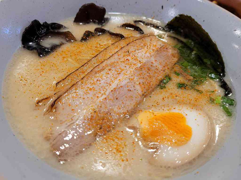 Their broth is light, though might be lacking in taste for some diners. The inclusion of half and egg, seaweed and multiple chasu slices is a welcome
