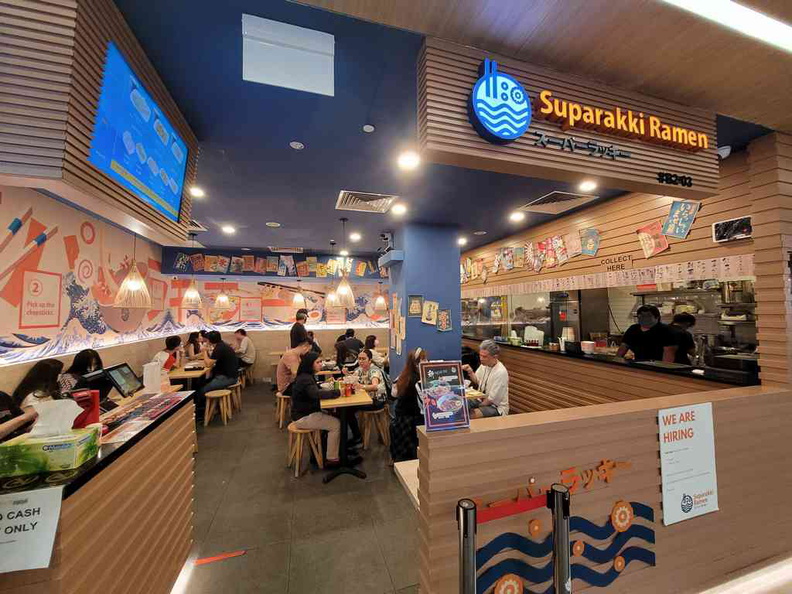 Suparakki Ramen storefront at their branch at Tampines Hub