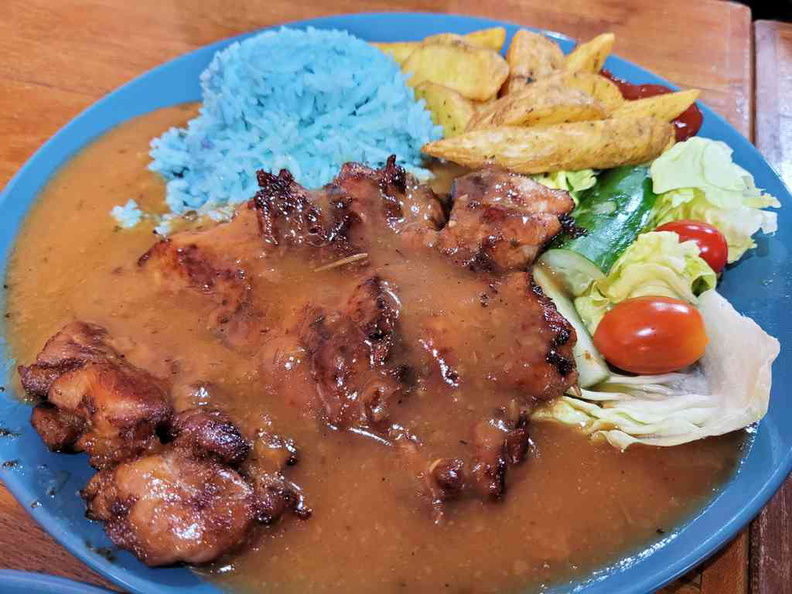 Chicken chop with BBQ brown sauce