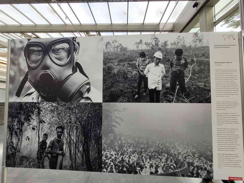 An emotional photo of Indonesian forest fires at the World press photos 2022 exhibition