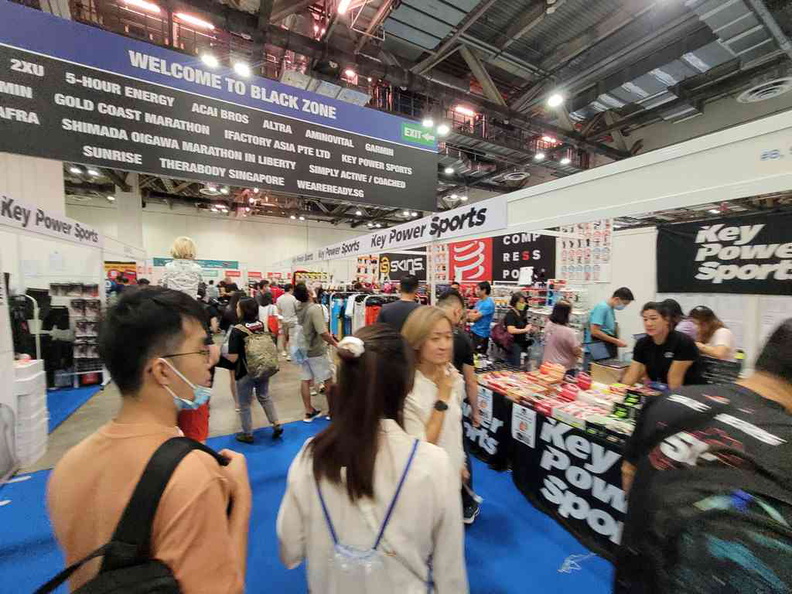 Rows of sponsor booths