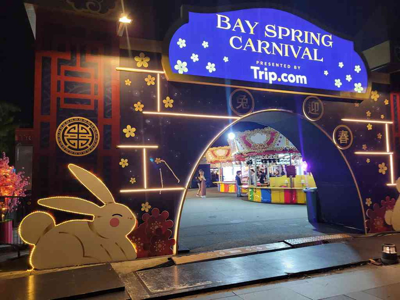 Front entrance of the Marina Bay Spring carnival 2023 grounds