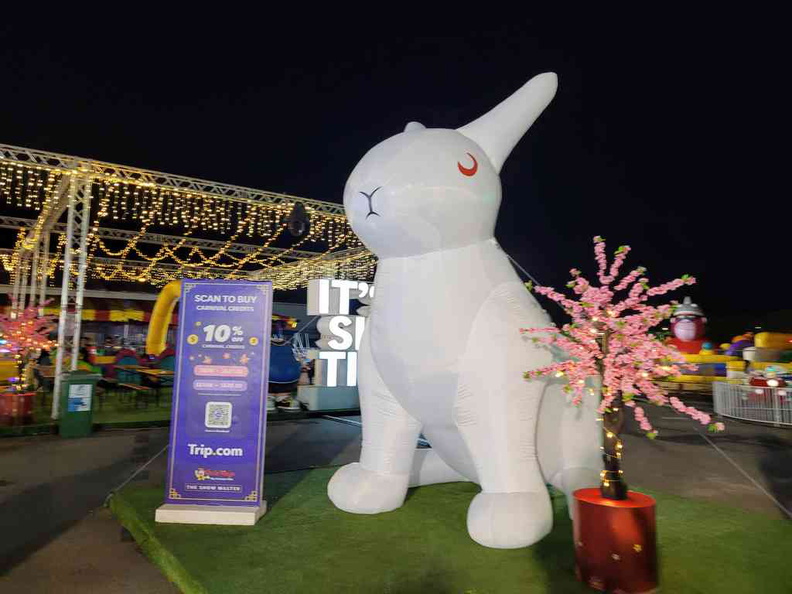 Giant bunny and cherry blossoms