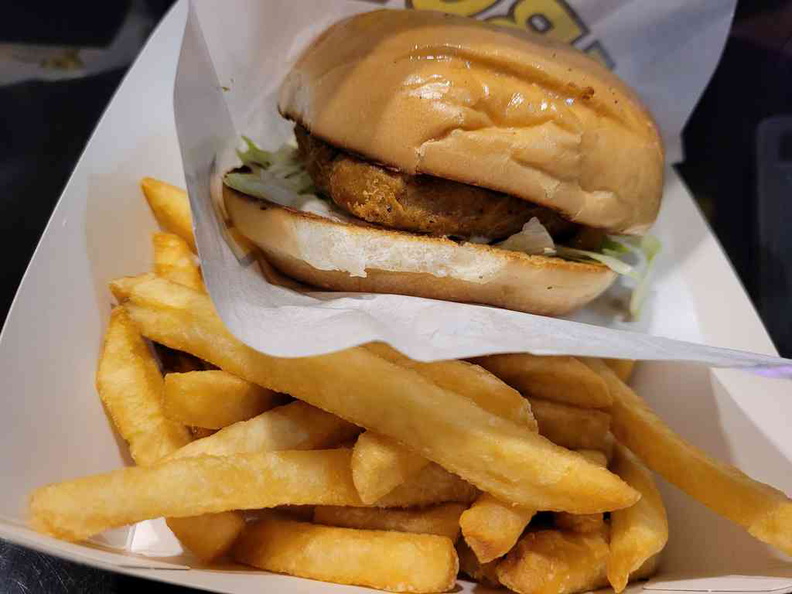 Burger set with their regular straight cut fries 