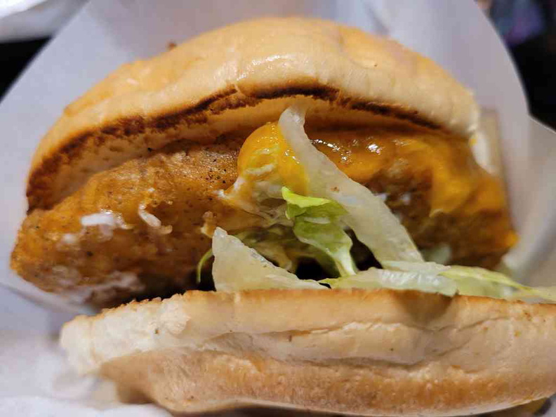 NBCB Chicken burger, one of the better menu offerings, but just