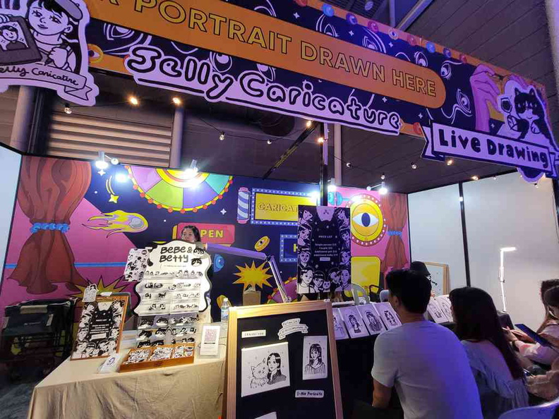 Artbox 2023 Singapore expo caricature booth at Fortune Town. Live drawgins at $15 a pop