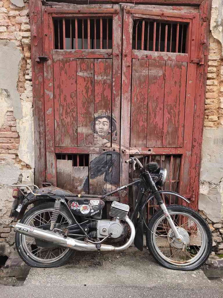 Penang George town Street Art by Ernest Zacharevic "Boy on Motorbike", a favorite of visitors here