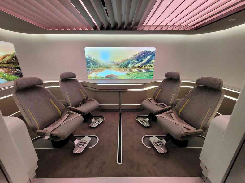 Hyundai Motorstudio Interior of a self-driving interactive smart car.