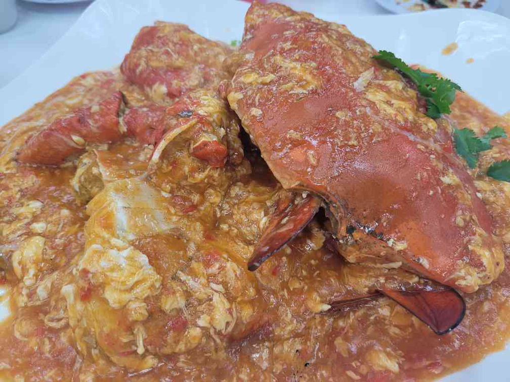 Chili crab is a highlight item here at Chuan kee seafood restaurant