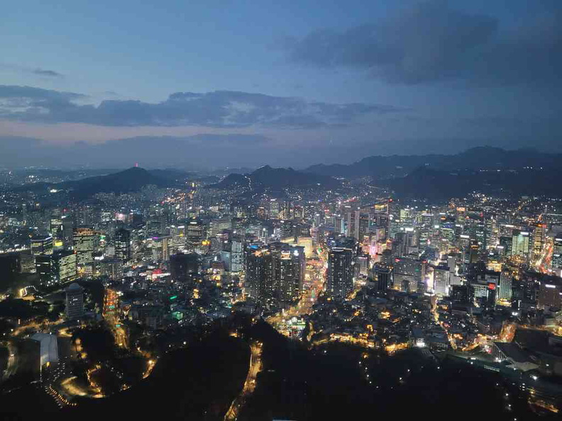 View of Seoul from the top in the evening