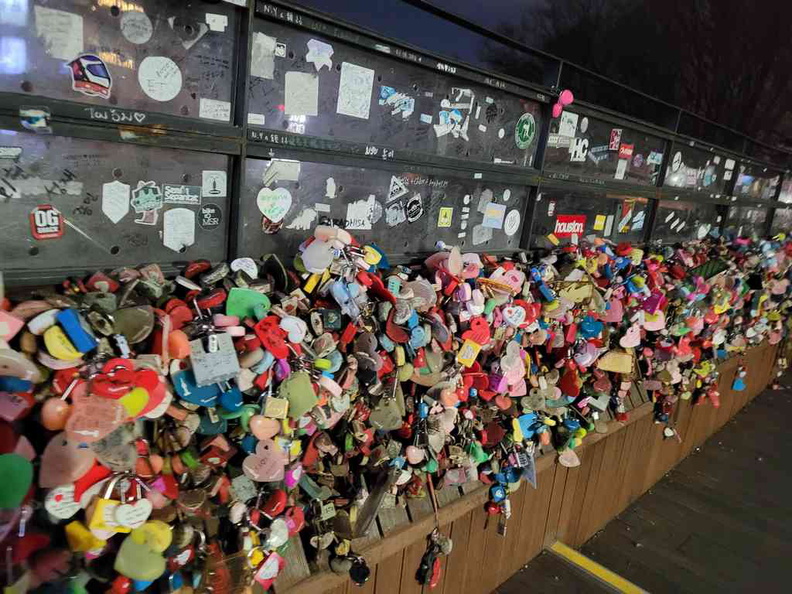Love locks at the ground floor of Namsan park, a popular spot for couples