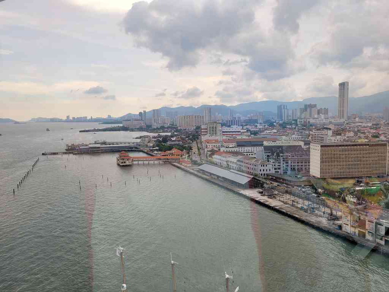 View of Penang port from the top of the North Star Observation pod.