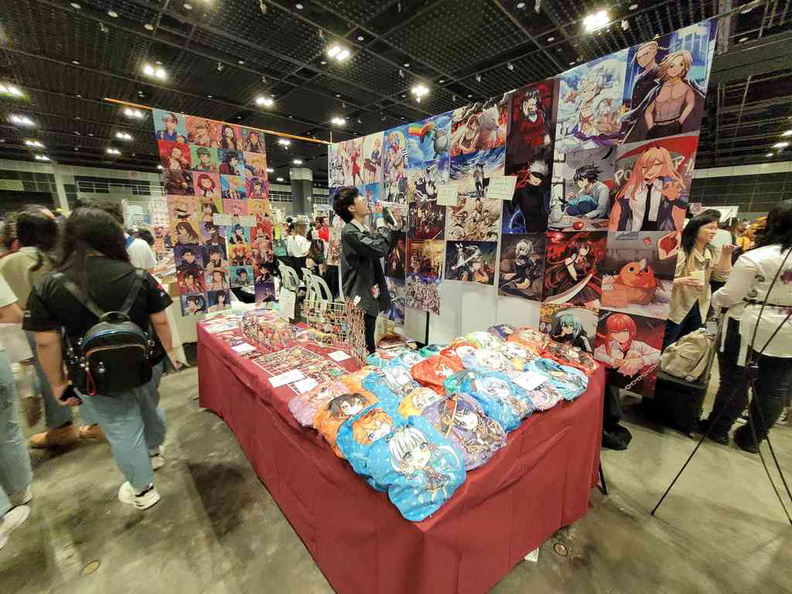 Otaku themed items, shirts, posters and bags