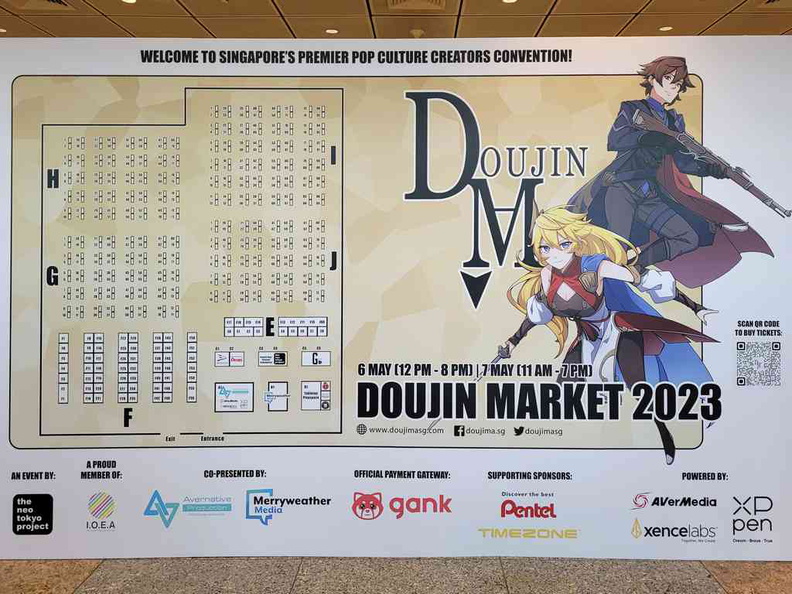 The floorplan of Doujin market at Suntec convention halls 403 and 404
