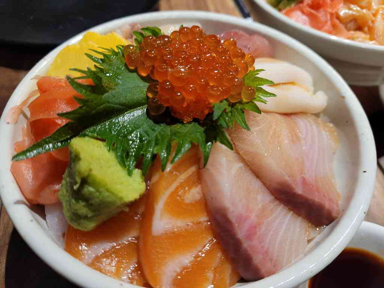 Chirashi don rice bowl ($24.90 is fresh and well-priced for the quality