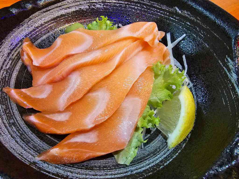 Fresh Sashimi slices ($5.90) for a plate of five