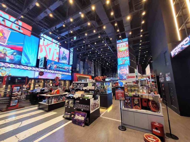 Seoul Pop culture Marvel MCU-inspired store, with a large collection of merchandise from the franchise