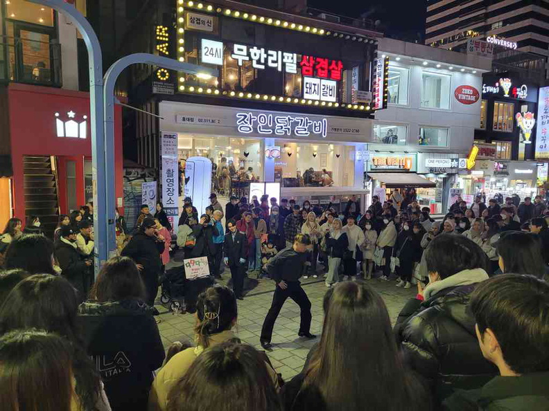 Hongdae night market busker performances