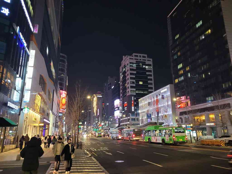 Gangnam shopping street in the heat of the night