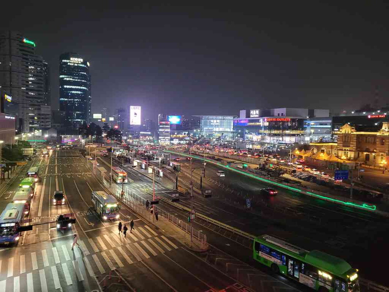 Seoul central station at night.