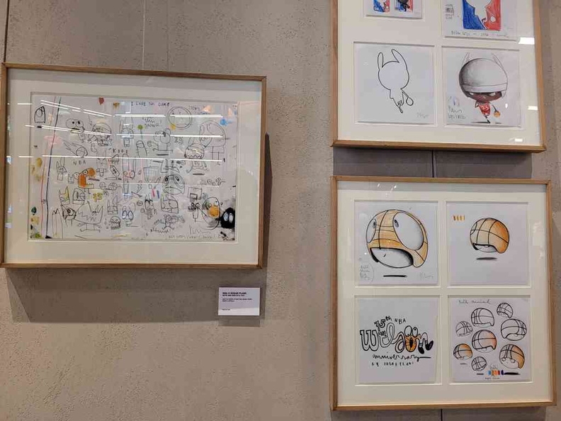 Edgar Plans toy concept sketches on display showing early designs of what to be