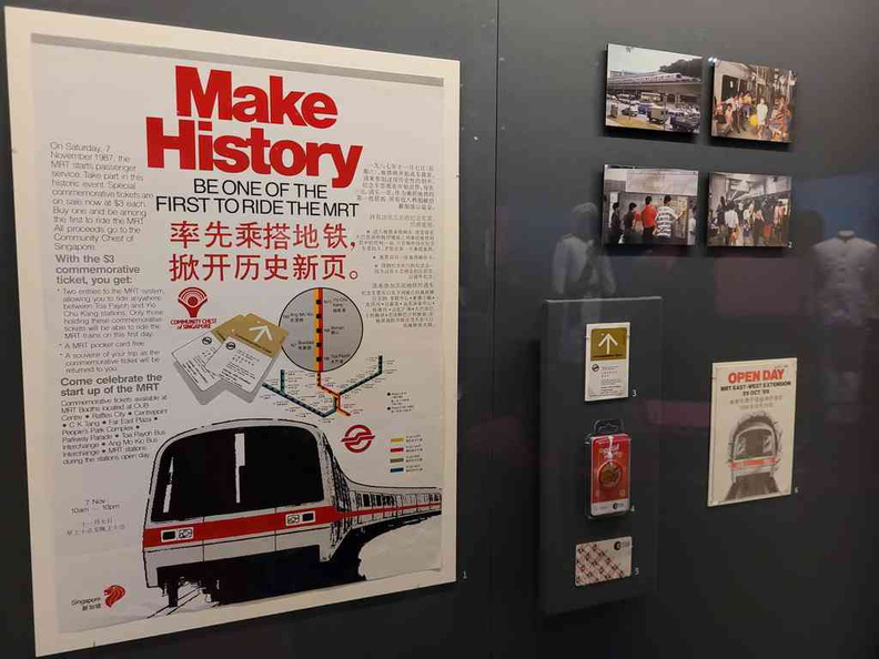 Now Boarding Singapore MRT line opening posters and magnetic translink card in the 1980s