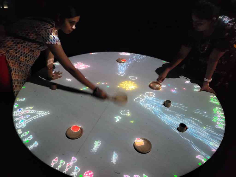 new future world exhibition Sketch Piston interactive projection table