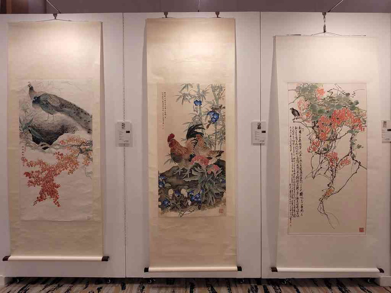 Nature paintings on traditional scroll paper