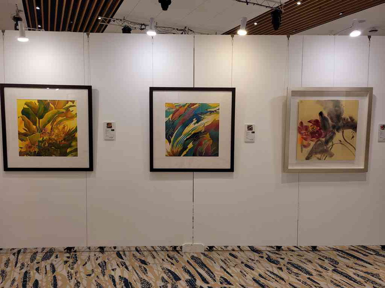 Batik works, a style drawing inspiration from Southeast Asian artistic traditions
