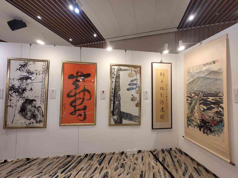 Traditional "guo hua" Chinese paintings at 100 Years of Singapore Art at SCCC