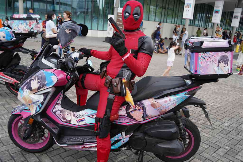 Deadpool on bike