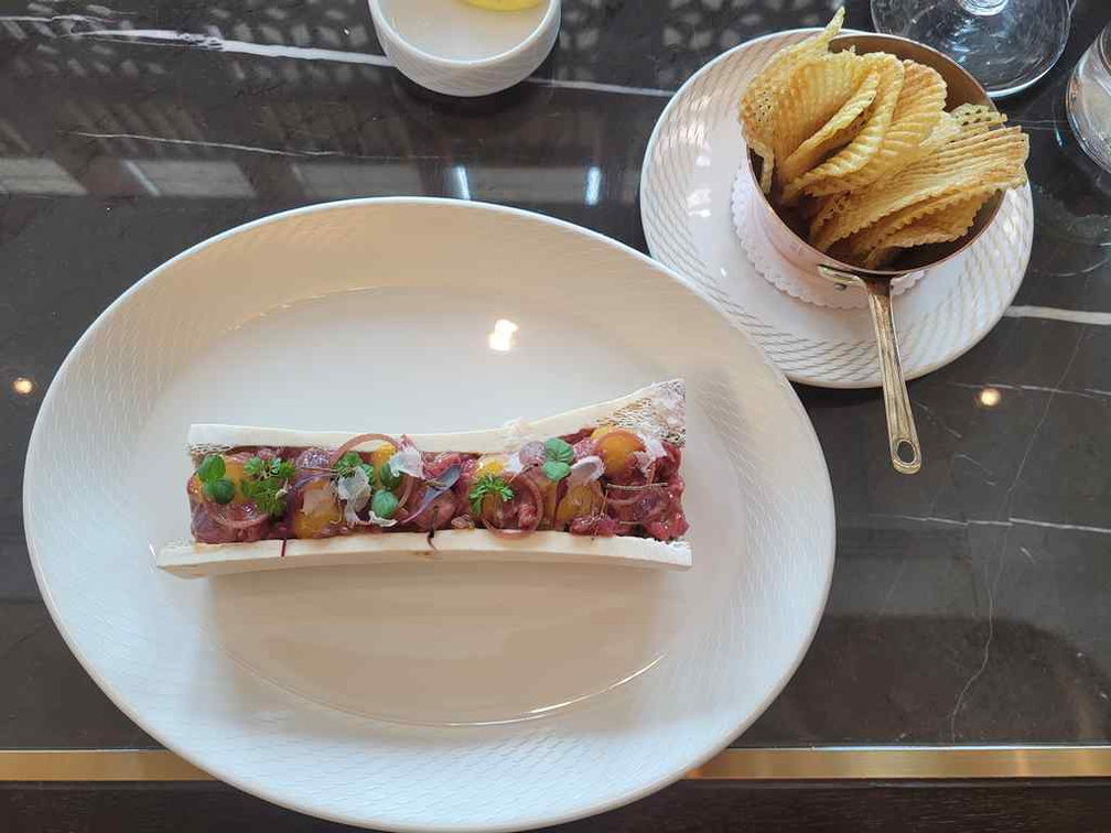 Bone Marrow beef tartar (75RM) with chips