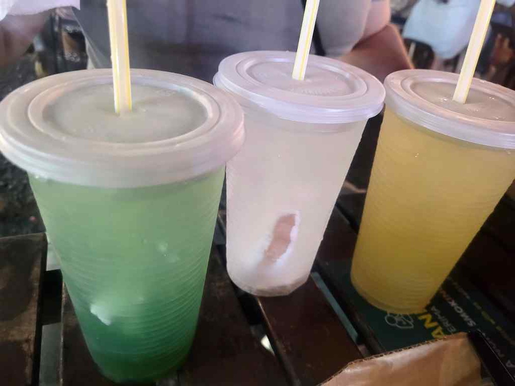 Refreshing coconut drinks and sugarcane.