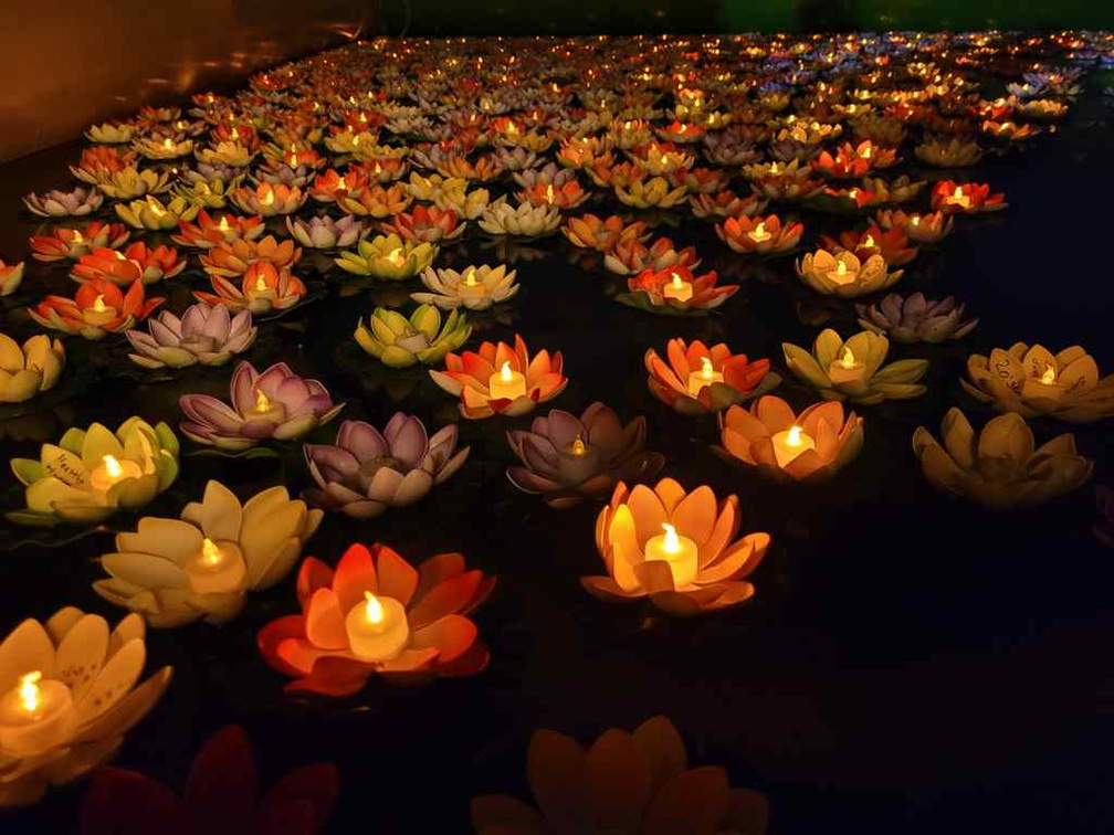 Floating wish lanterns