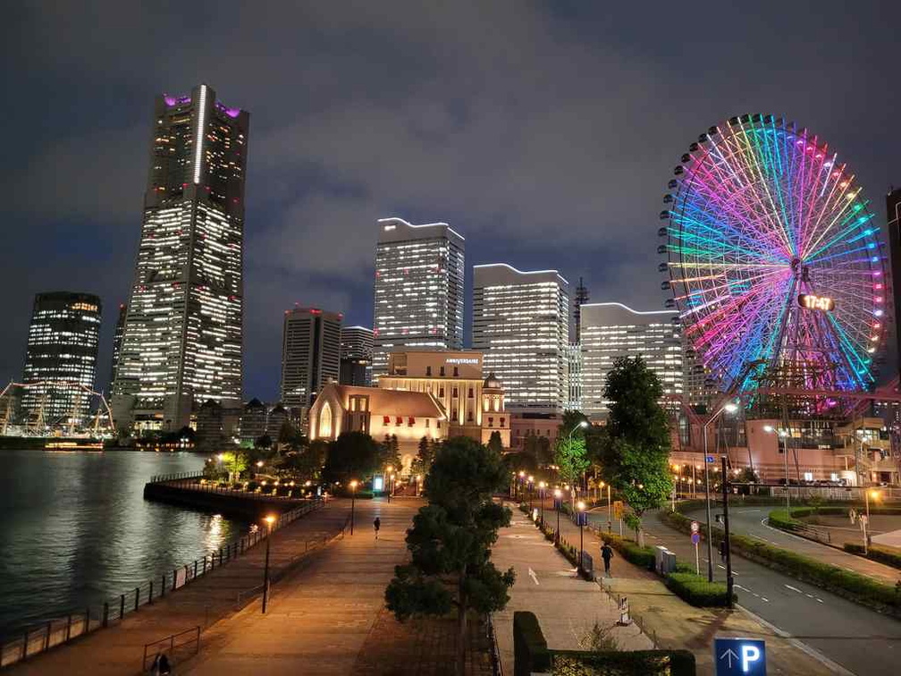 Night skyline view