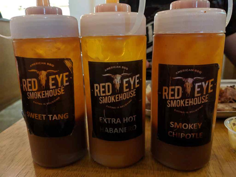 Red eye has sauces to suit all tastes, I found the Sweet Tang to be the best and unique of the bunch.