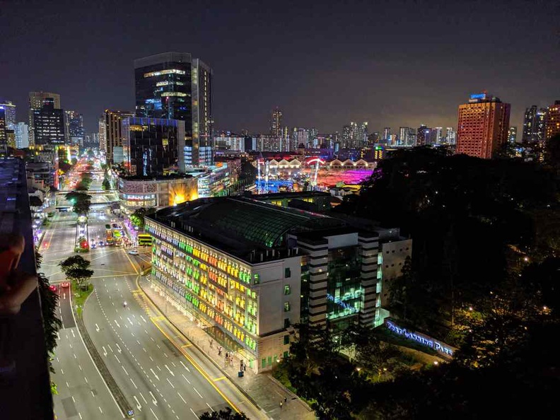 Clark quay area from the west side of the Funan IT mall roof garden