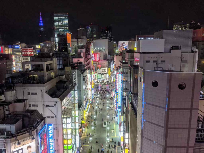 Shinjiku Godzilla street from the top of the hotel building