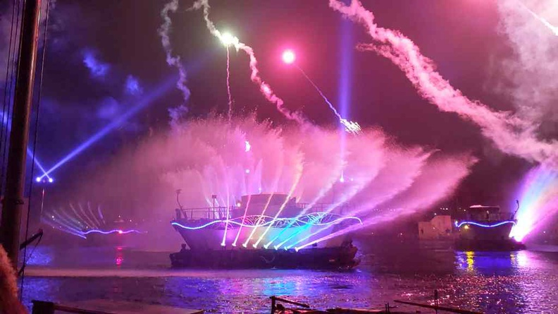 Fantasmic runs every night and is a huge water, light and pyrotechnics show at the park's central lake