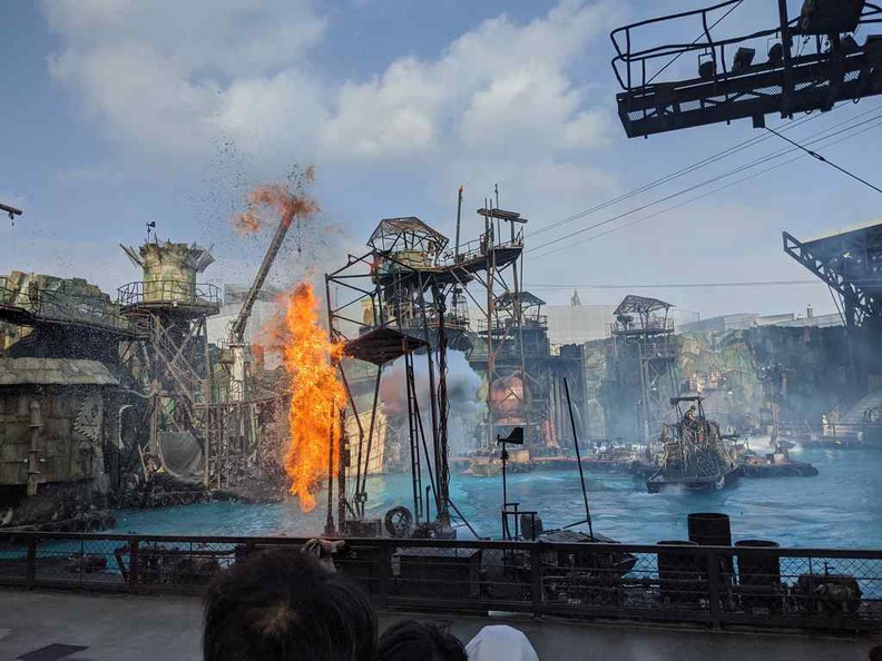 Water World Live performance. It is tad a carbon copy of the Waterworld performance you see around the world, like Universal Singapore