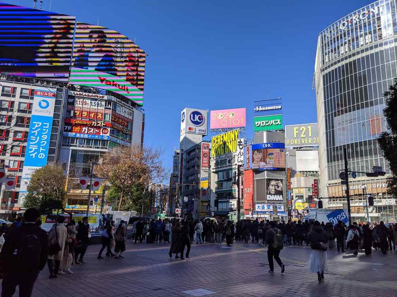 The giant scramble crossing at Shibuya Tokyo