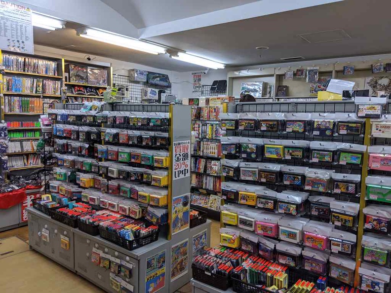 Akihabara Tokyo shop selling refurb classic Japanese gaming consoles and game cartridges